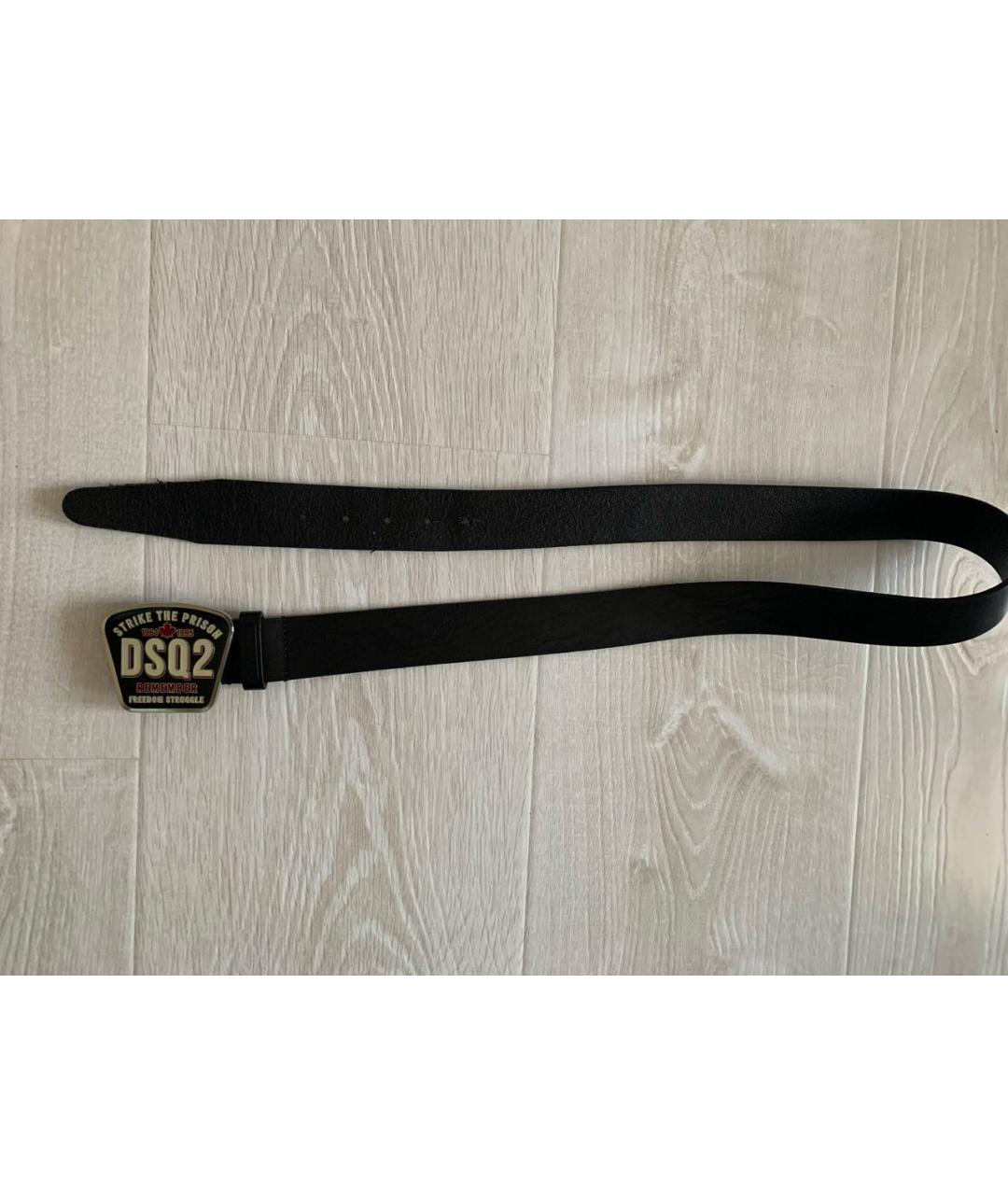DSQUARED2 Черный кожаный ремень, фото 5