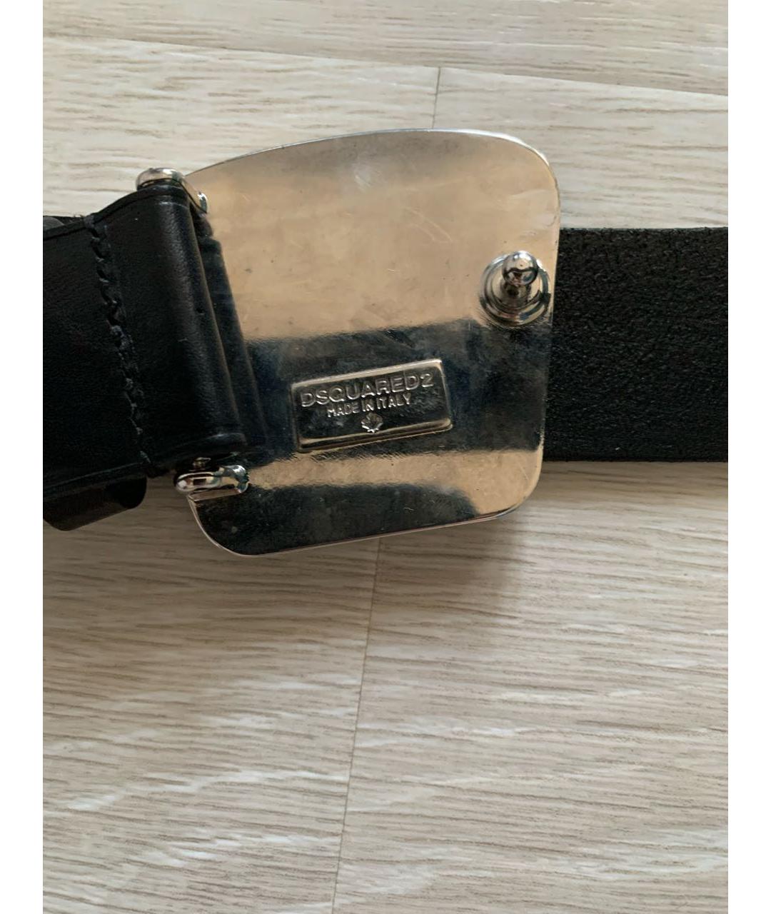 DSQUARED2 Черный кожаный ремень, фото 4