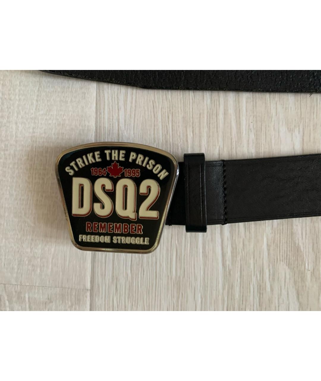 DSQUARED2 Черный кожаный ремень, фото 2