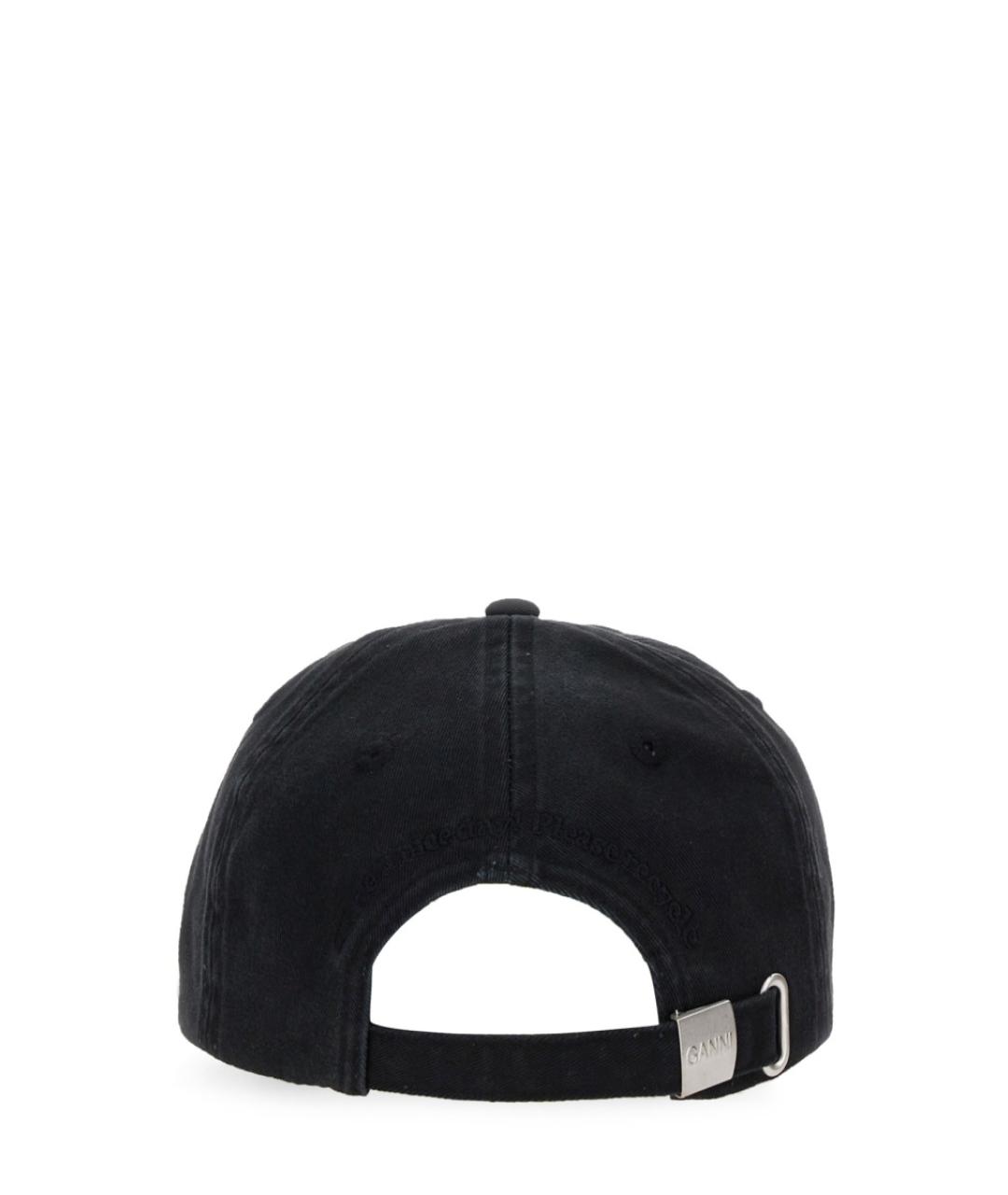 GANNI Черная хлопковая кепка, фото 2