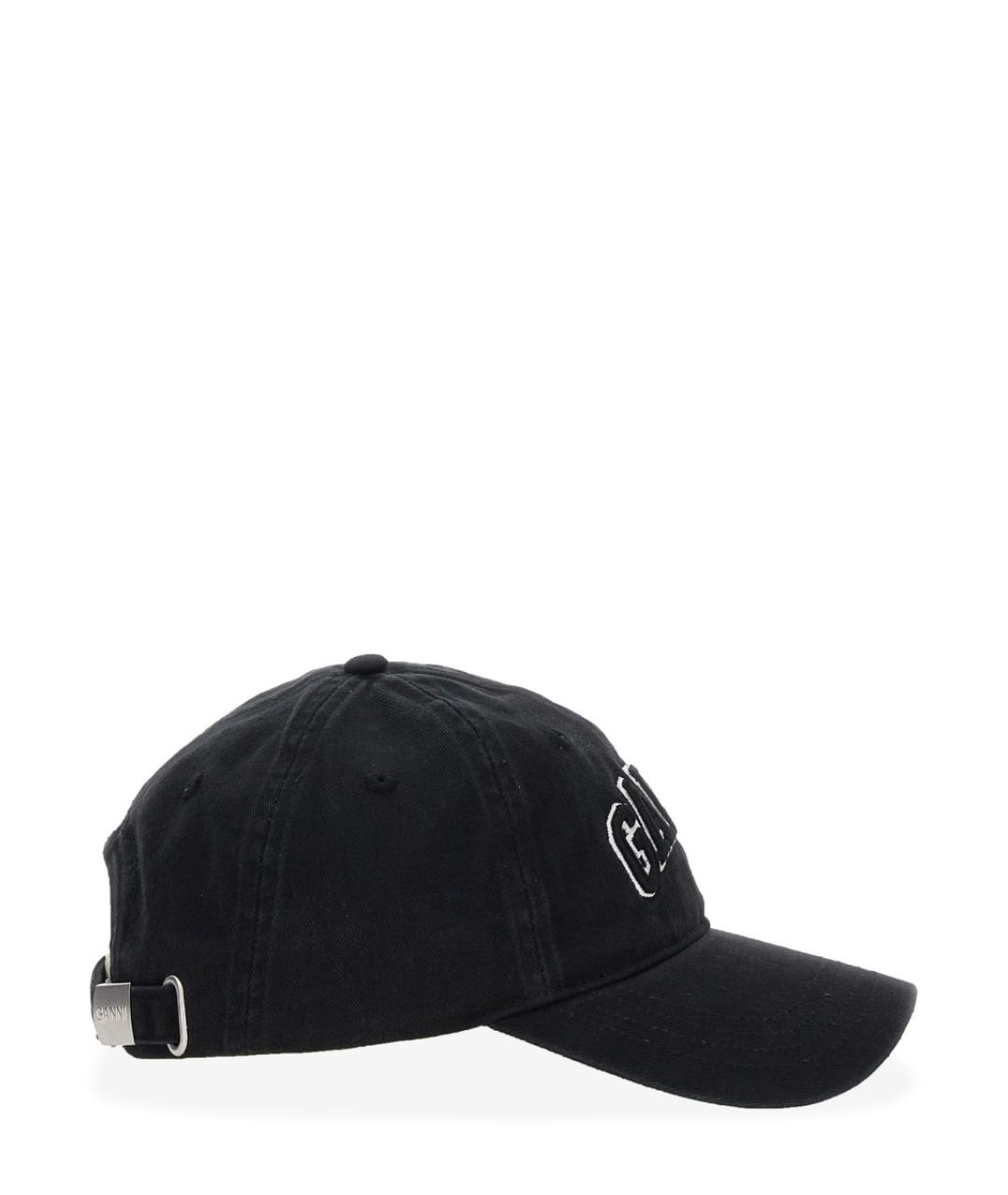 GANNI Черная хлопковая кепка, фото 3