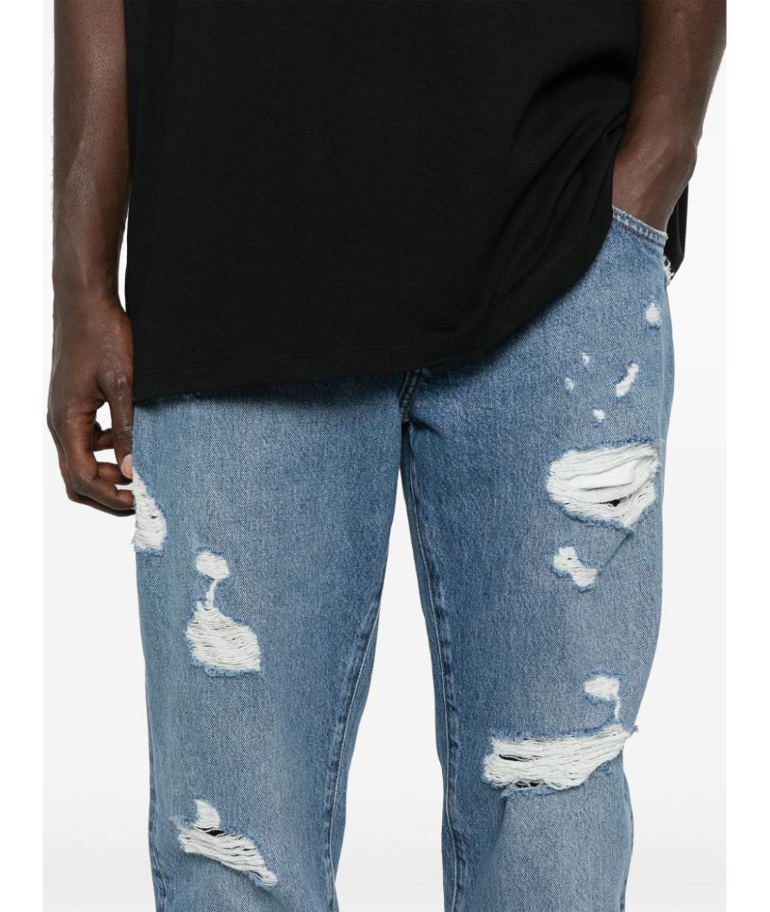 DOLCE&GABBANA Синие хлопковые прямые джинсы, фото 4