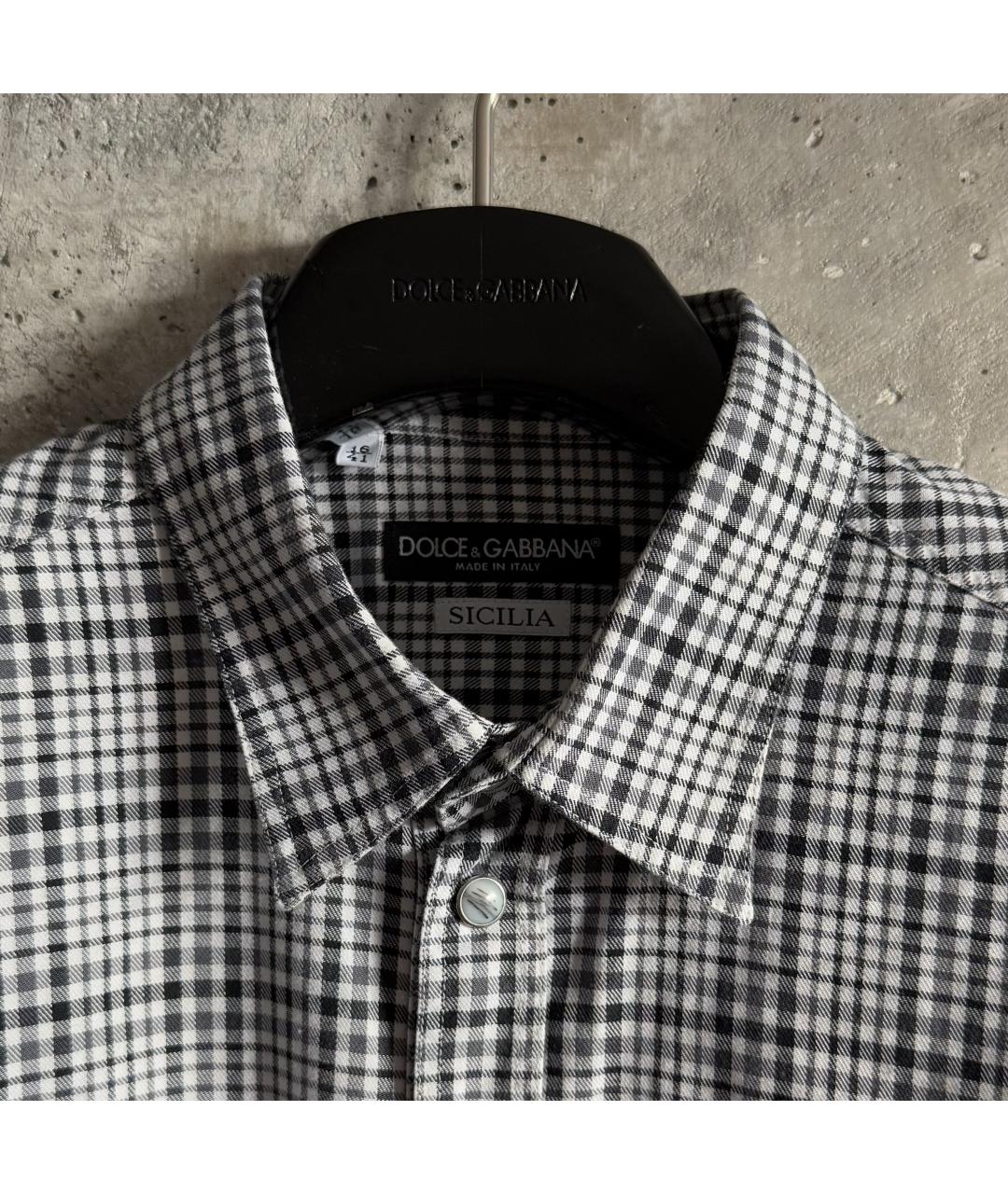 DOLCE&GABBANA Серая хлопковая кэжуал рубашка, фото 6