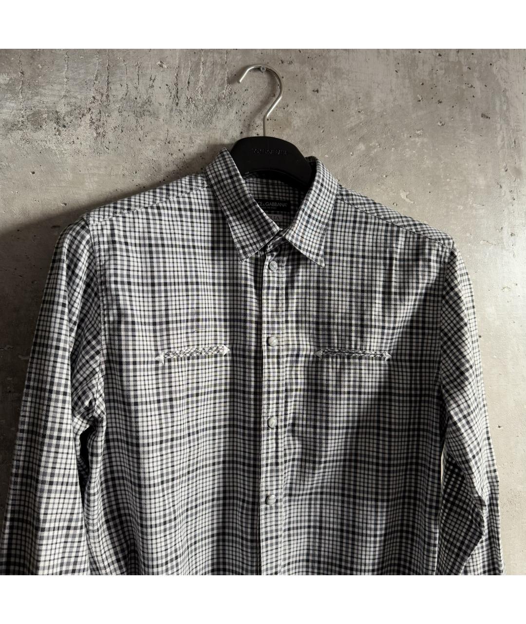 DOLCE&GABBANA Серая хлопковая кэжуал рубашка, фото 7