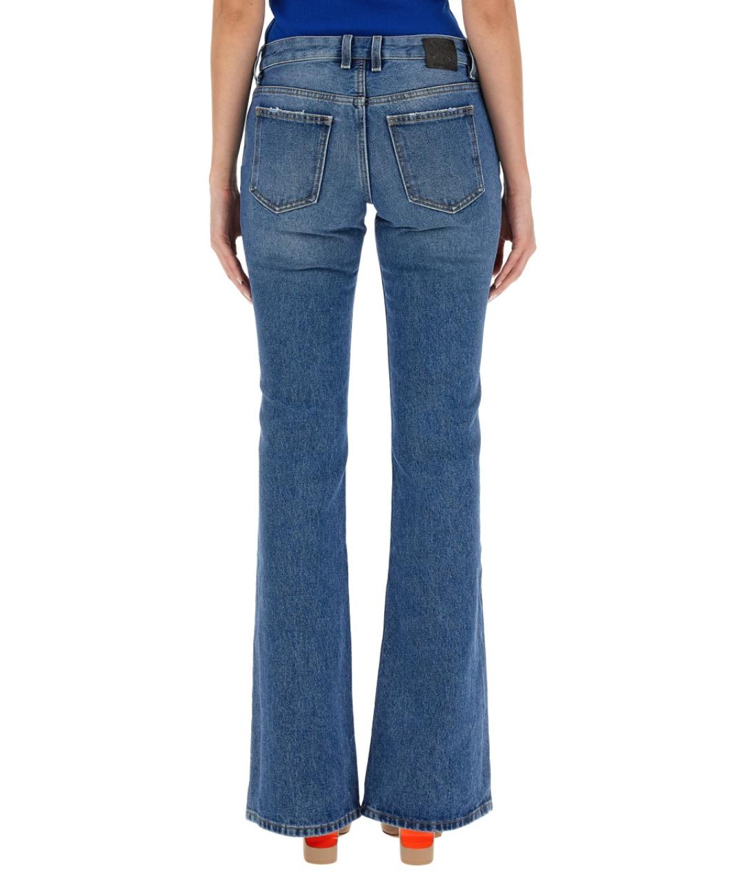 OFF-WHITE Синие хлопковые прямые джинсы, фото 4