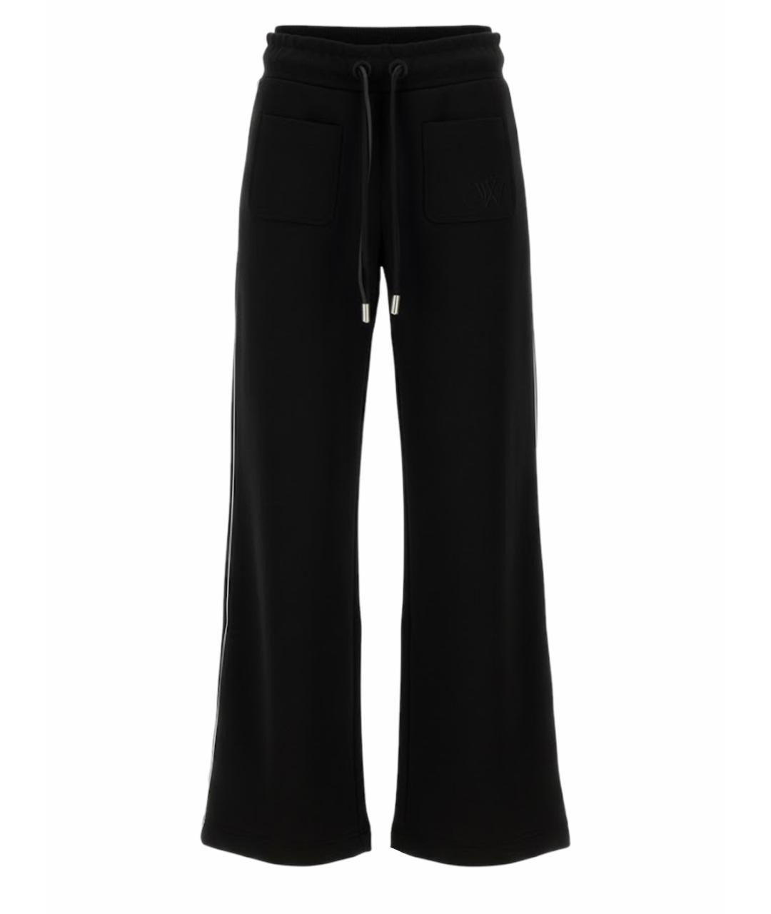 OFF-WHITE Черные полиэстеровые прямые брюки, фото 1