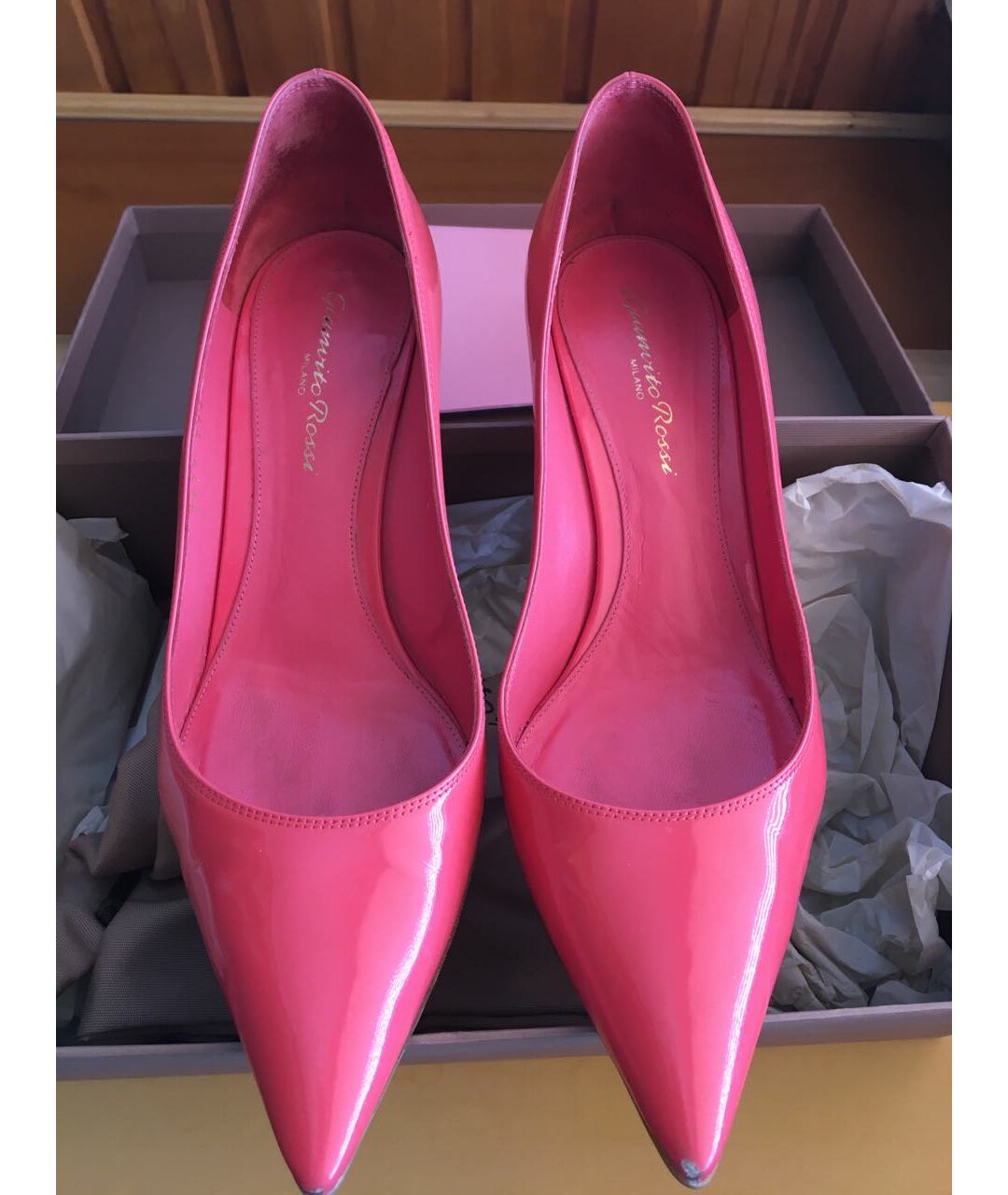 GIANVITO ROSSI Розовые туфли из лакированной кожи, фото 4