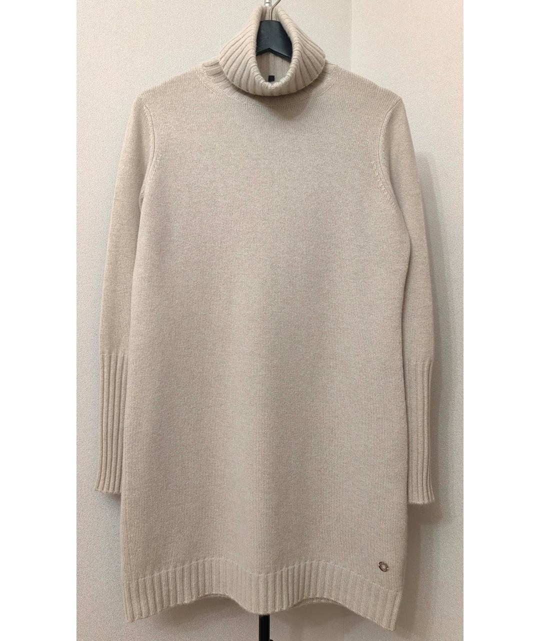 LORO PIANA Бежевое кашемировое повседневное платье, фото 8