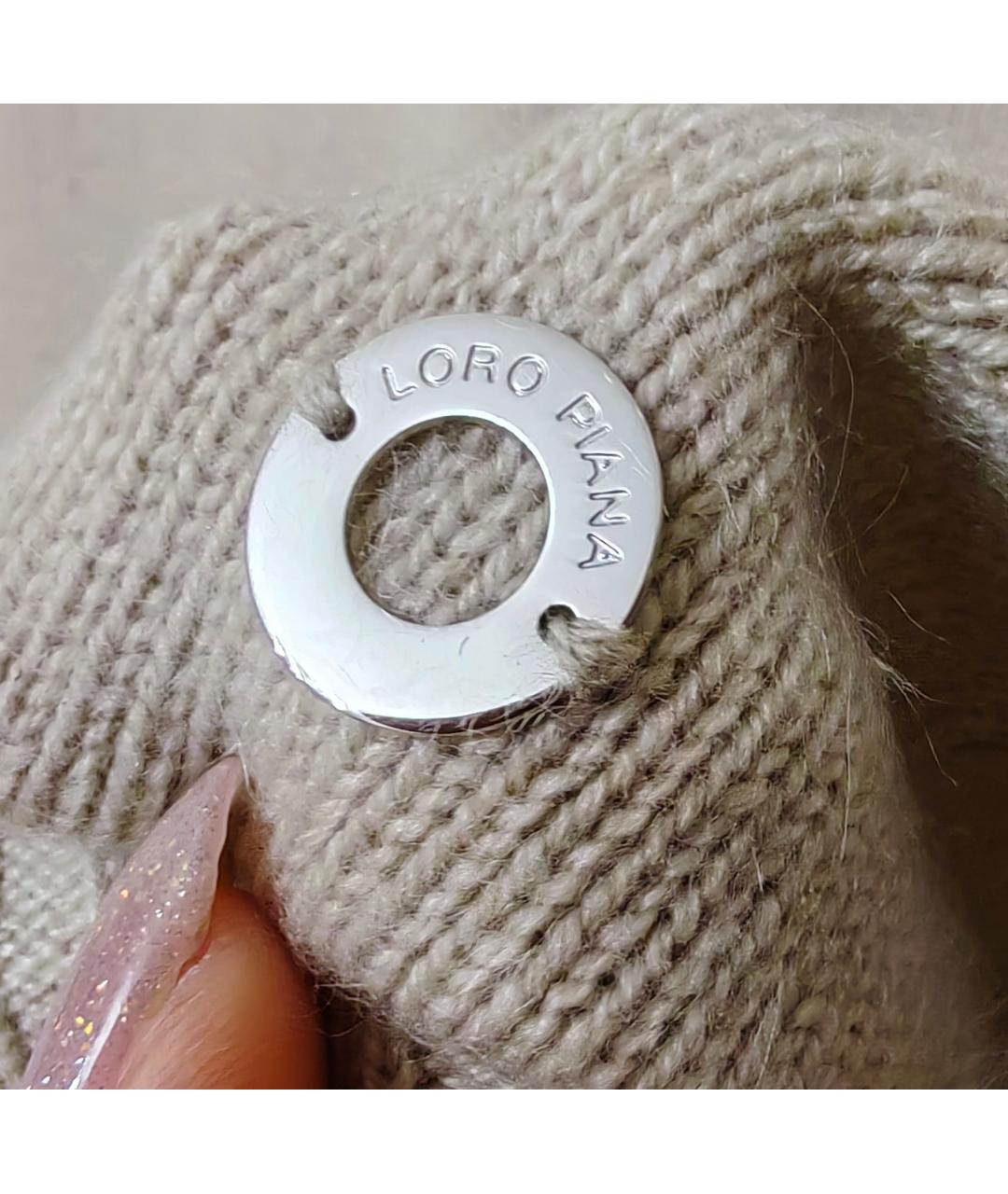 LORO PIANA Бежевое кашемировое повседневное платье, фото 4