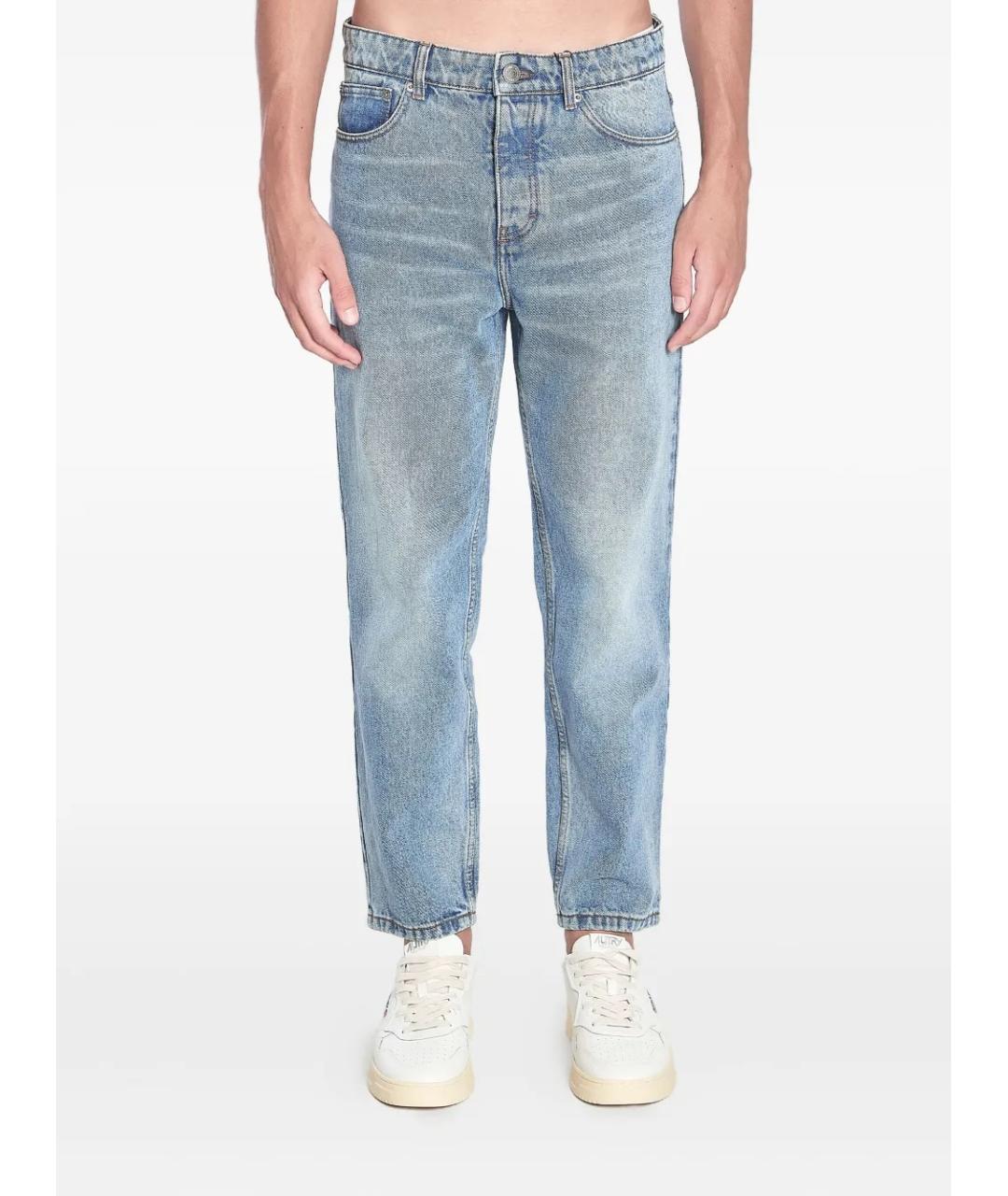 Ami Paris Голубые хлопковые прямые джинсы, фото 3