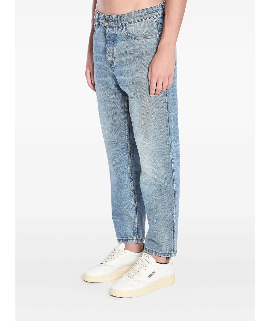 Ami Paris Голубые хлопковые прямые джинсы, фото 2