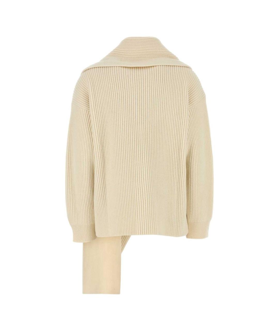 JIL SANDER Бежевый шерстяной джемпер / свитер, фото 2