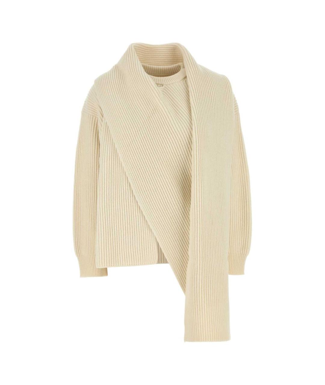 JIL SANDER Бежевый шерстяной джемпер / свитер, фото 1