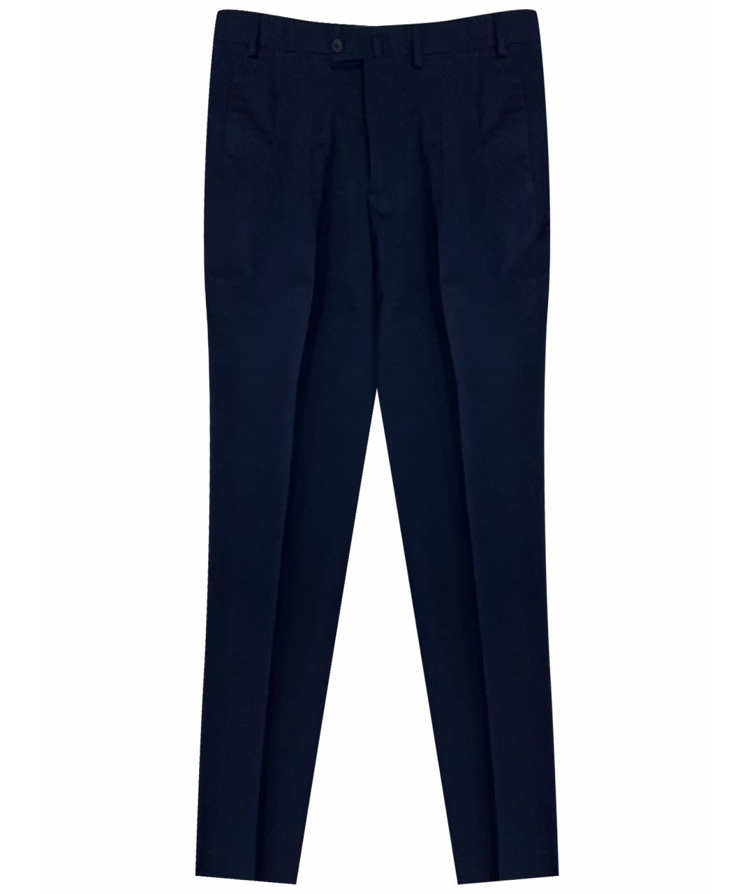 LORO PIANA Синие шерстяные классические брюки, фото 1