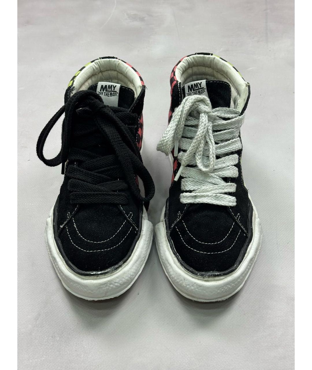 MAISON MIHARA YASUHIRO Черные замшевые высокие кроссовки / кеды, фото 3