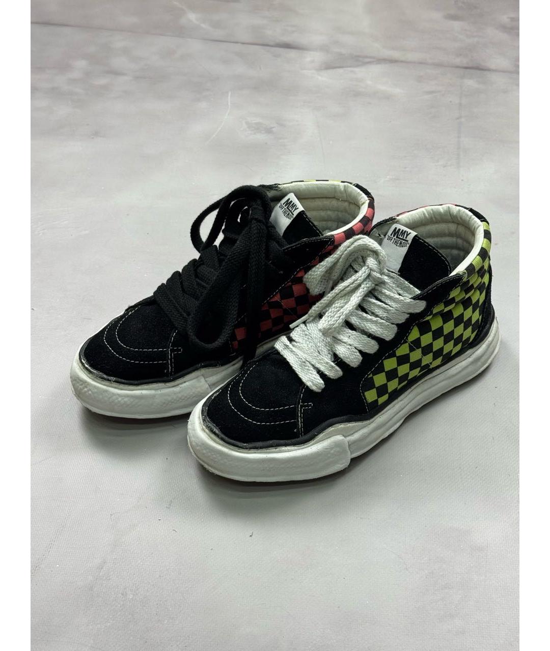 MAISON MIHARA YASUHIRO Черные замшевые высокие кроссовки / кеды, фото 2