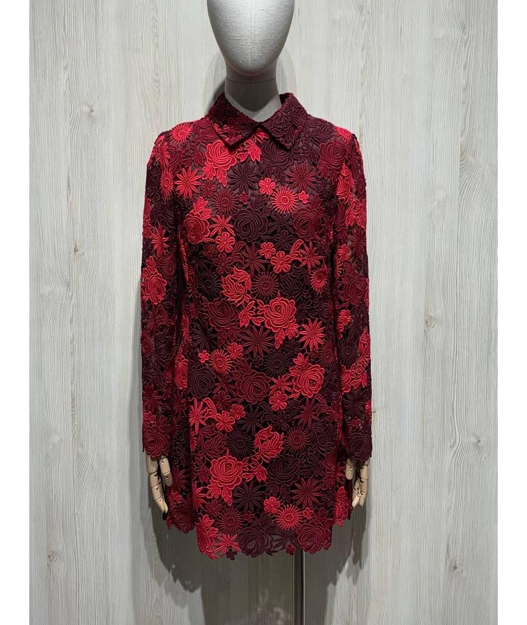 VALENTINO Бордовое хлопковое вечернее платье, фото 9