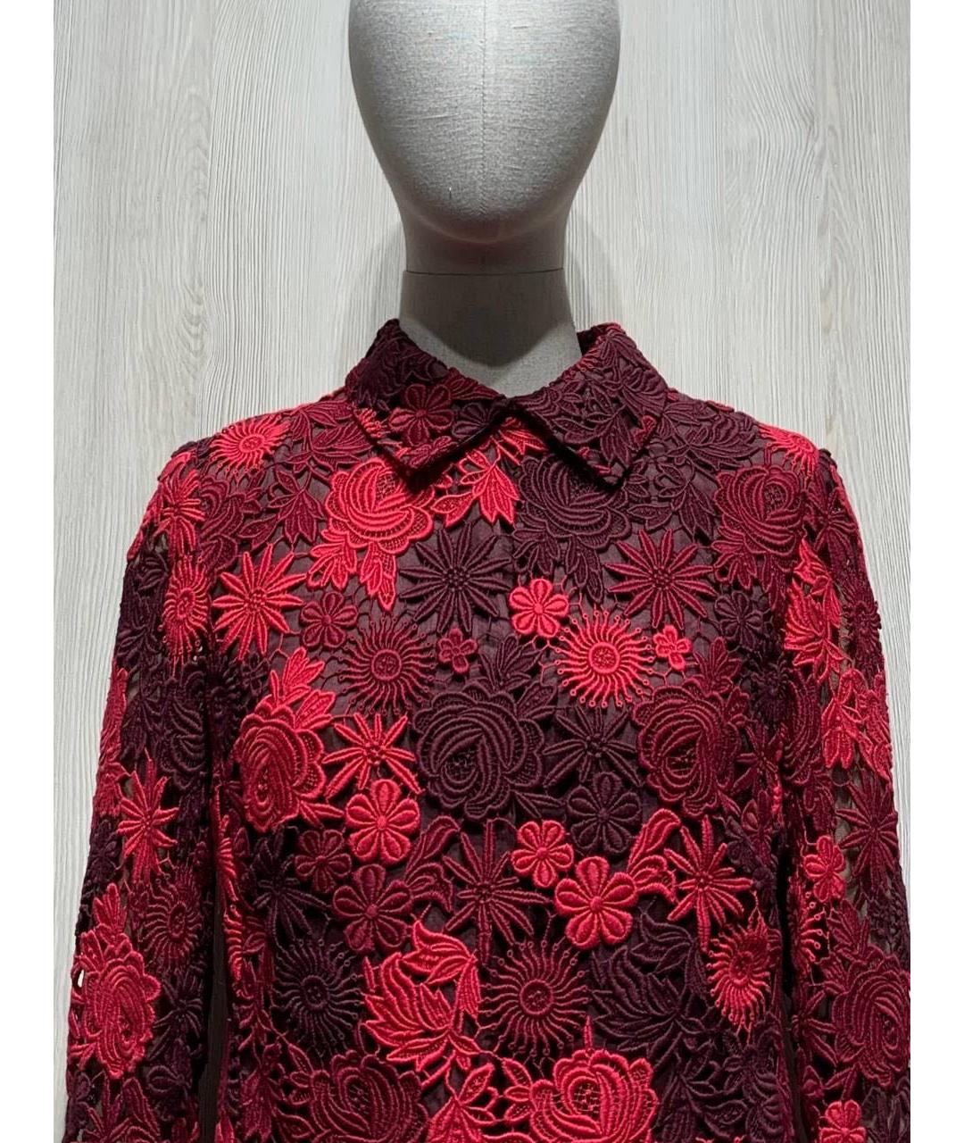 VALENTINO Бордовое хлопковое вечернее платье, фото 4