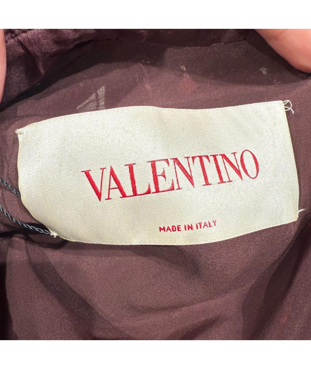 VALENTINO Бордовое хлопковое вечернее платье, фото 8