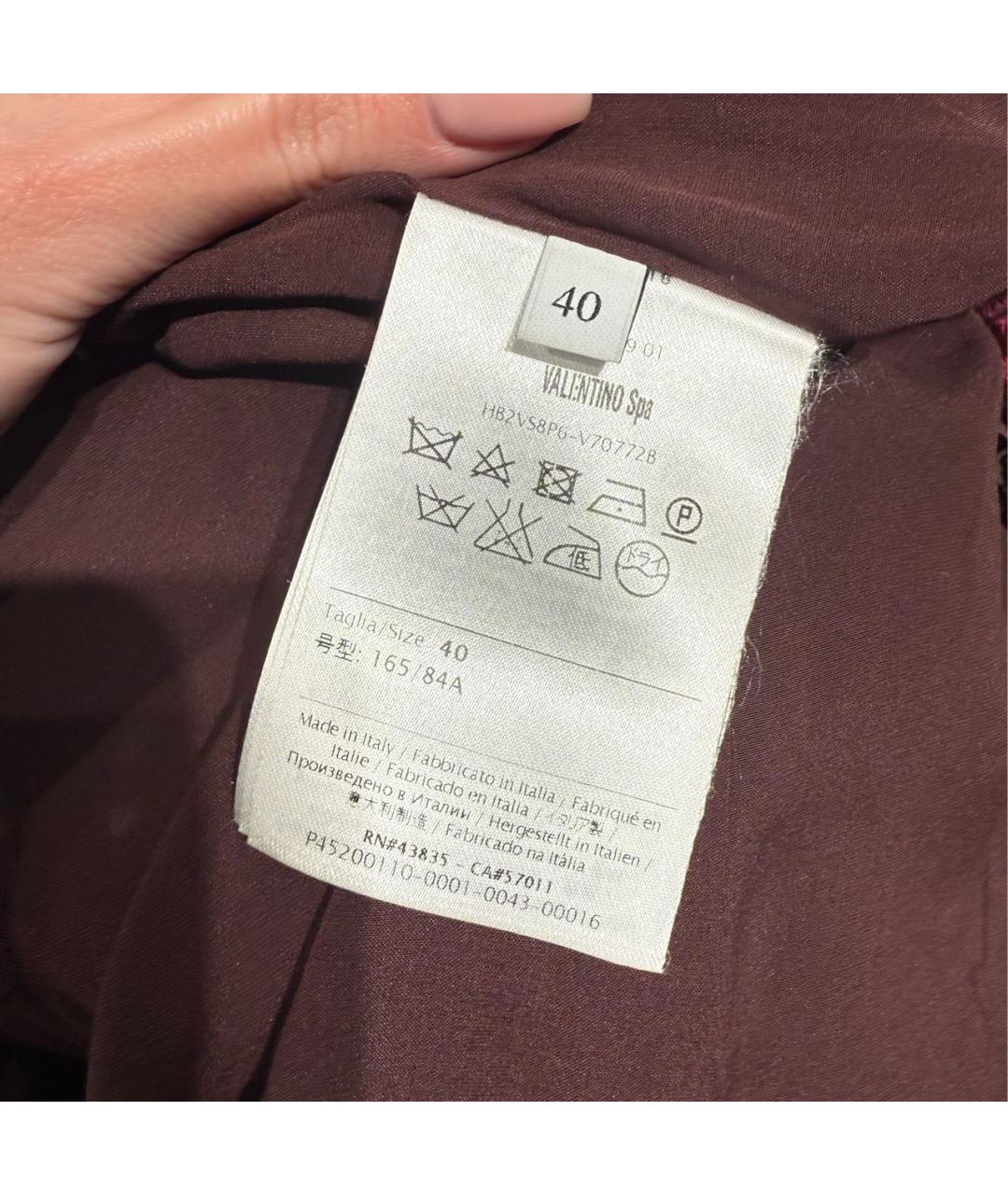 VALENTINO Бордовое хлопковое вечернее платье, фото 6