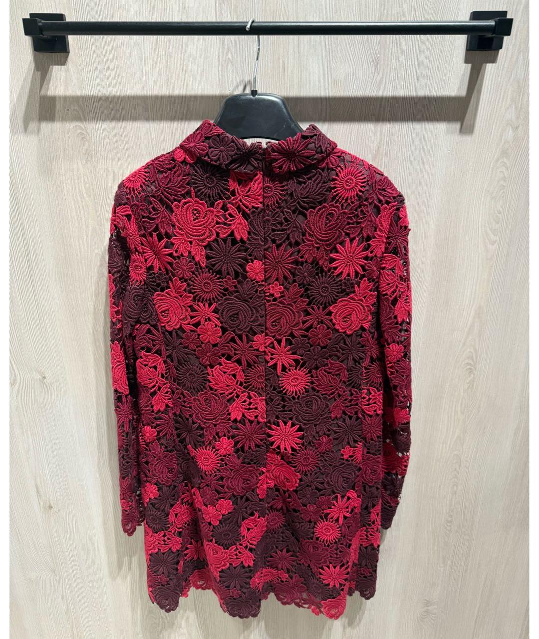 VALENTINO Бордовое хлопковое вечернее платье, фото 3