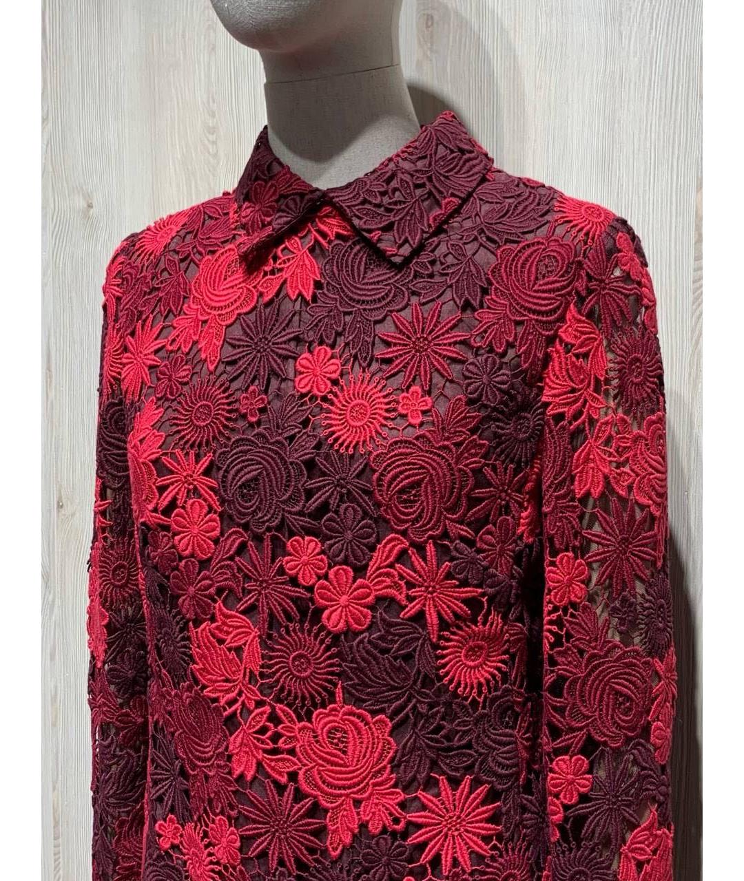 VALENTINO Бордовое хлопковое вечернее платье, фото 5