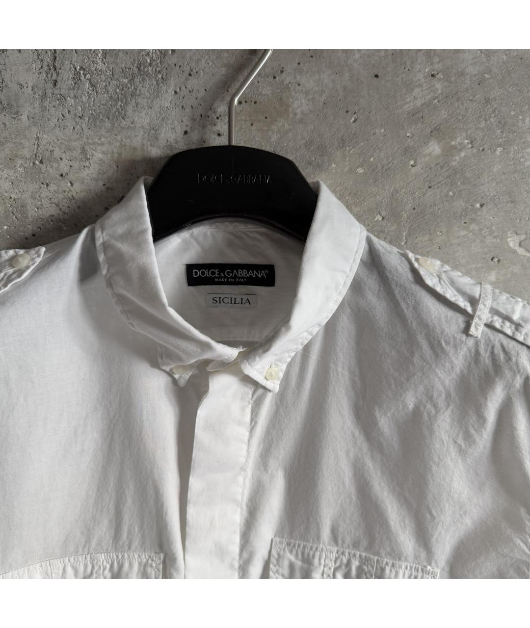 DOLCE&GABBANA Белая хлопковая кэжуал рубашка, фото 5