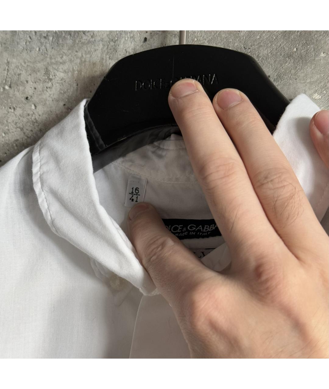 DOLCE&GABBANA Белая хлопковая кэжуал рубашка, фото 9