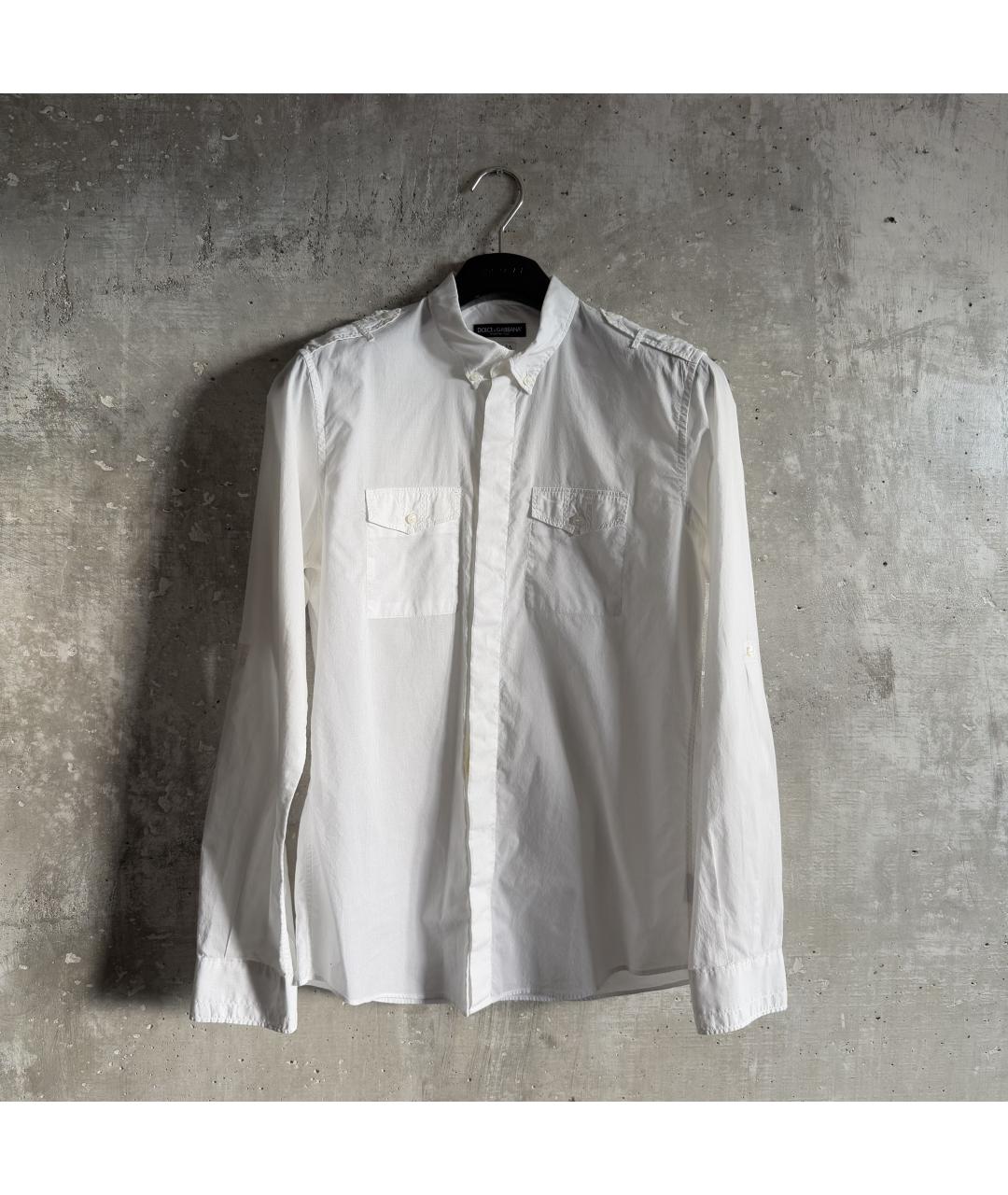 DOLCE&GABBANA Белая хлопковая кэжуал рубашка, фото 10