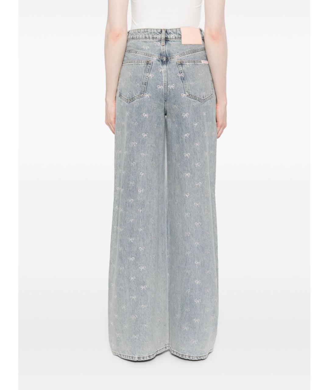 SELF-PORTRAIT Голубые хлопковые прямые джинсы, фото 3