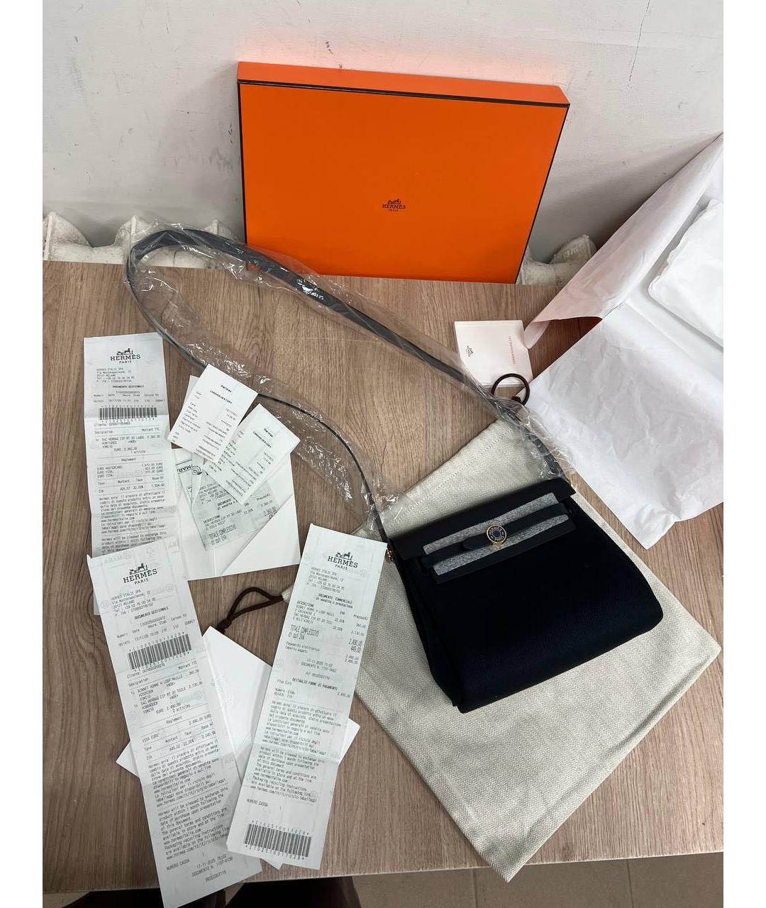 HERMES Темно-синяя тканевая сумка через плечо, фото 6