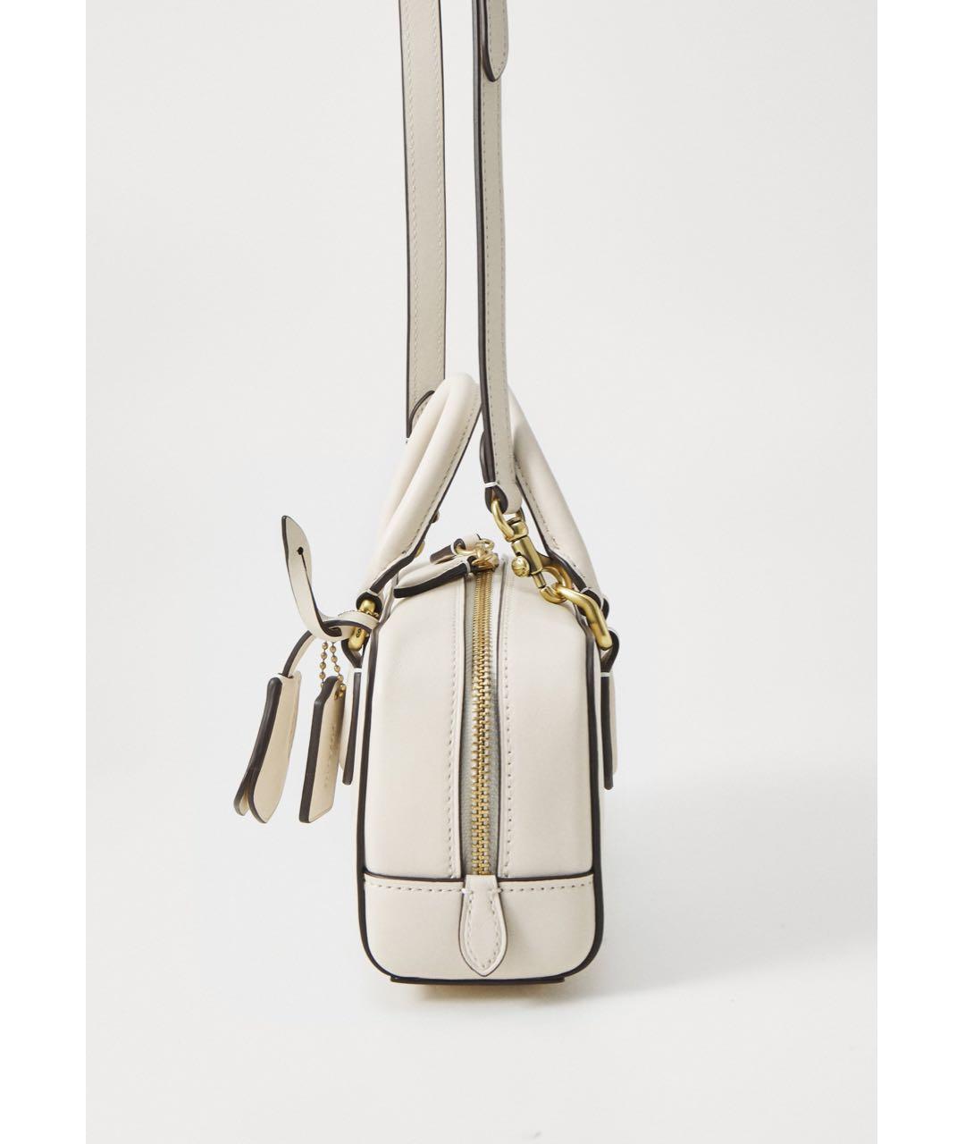 COACH Бежевая кожаная сумка через плечо, фото 4