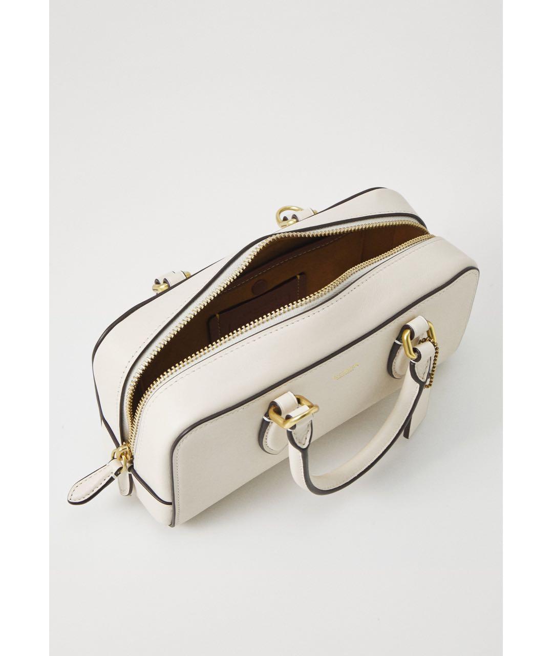 COACH Бежевая кожаная сумка через плечо, фото 2