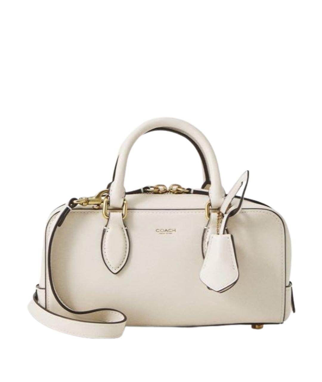 COACH Бежевая кожаная сумка через плечо, фото 1