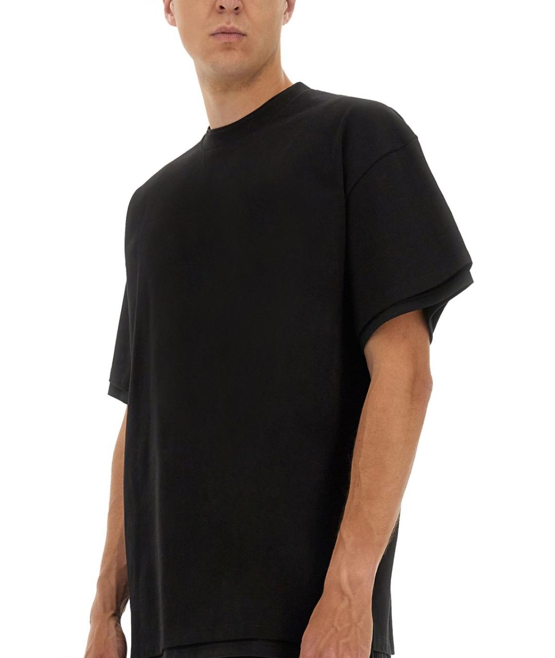 JIL SANDER Черная хлопковая футболка, фото 3