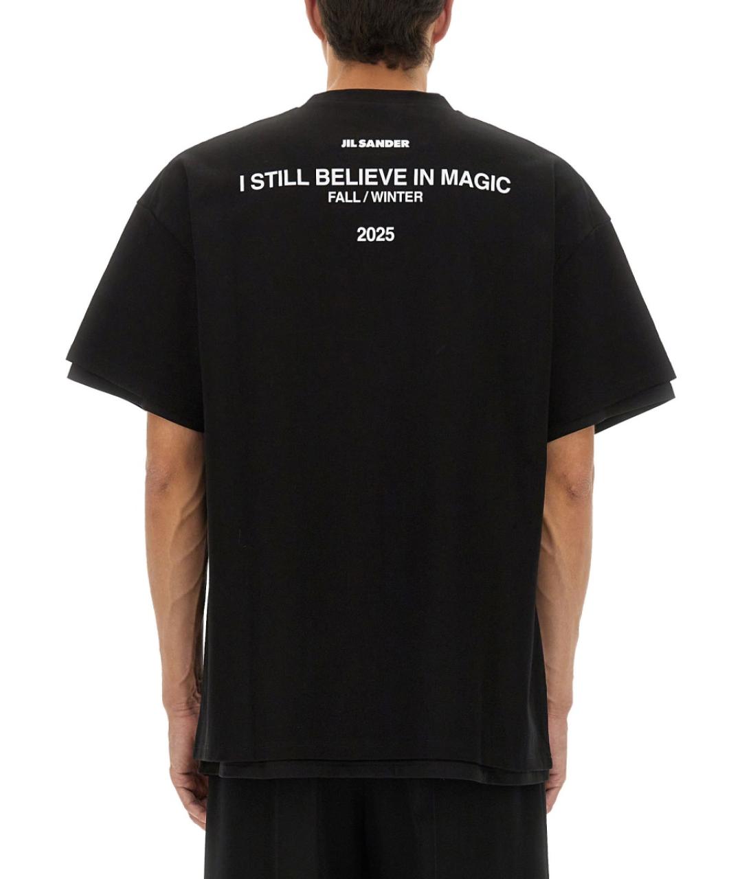 JIL SANDER Черная хлопковая футболка, фото 4