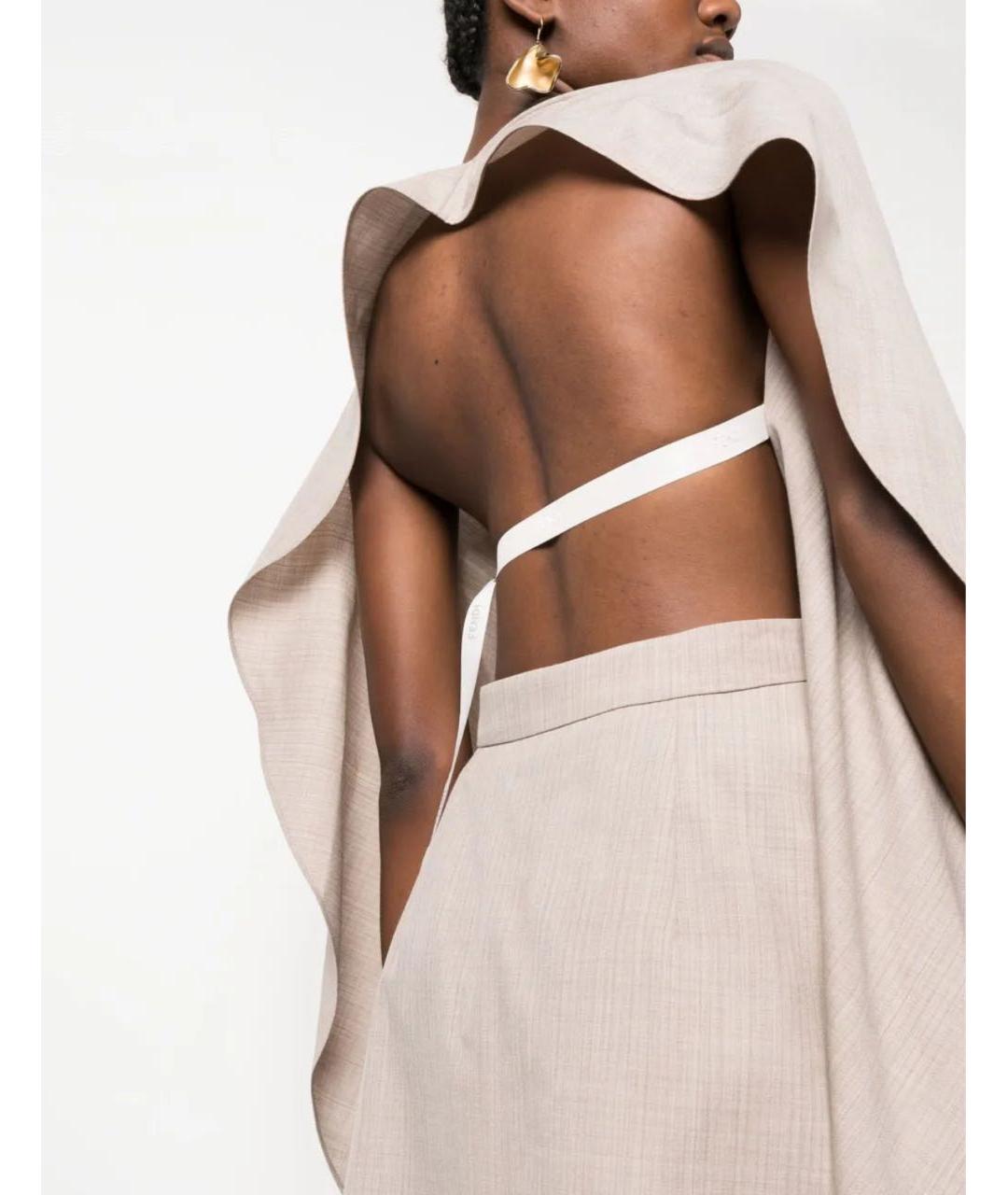 FENDI Бежевое шерстяное платье, фото 8