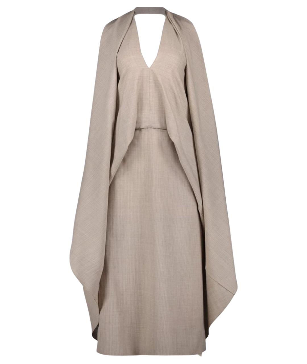 FENDI Бежевое шерстяное платье, фото 1
