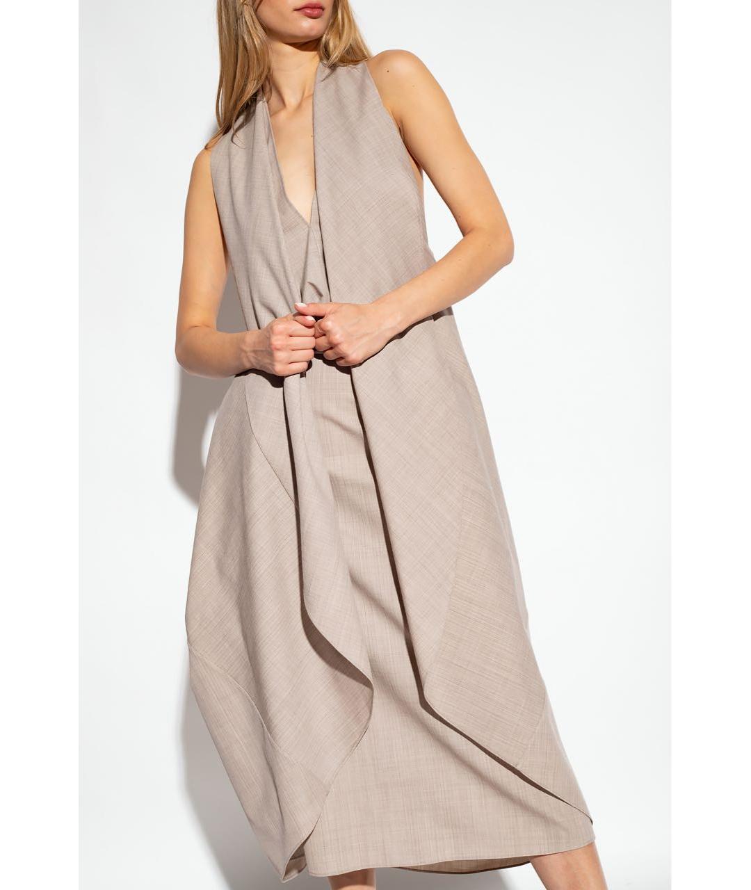 FENDI Бежевое шерстяное платье, фото 4