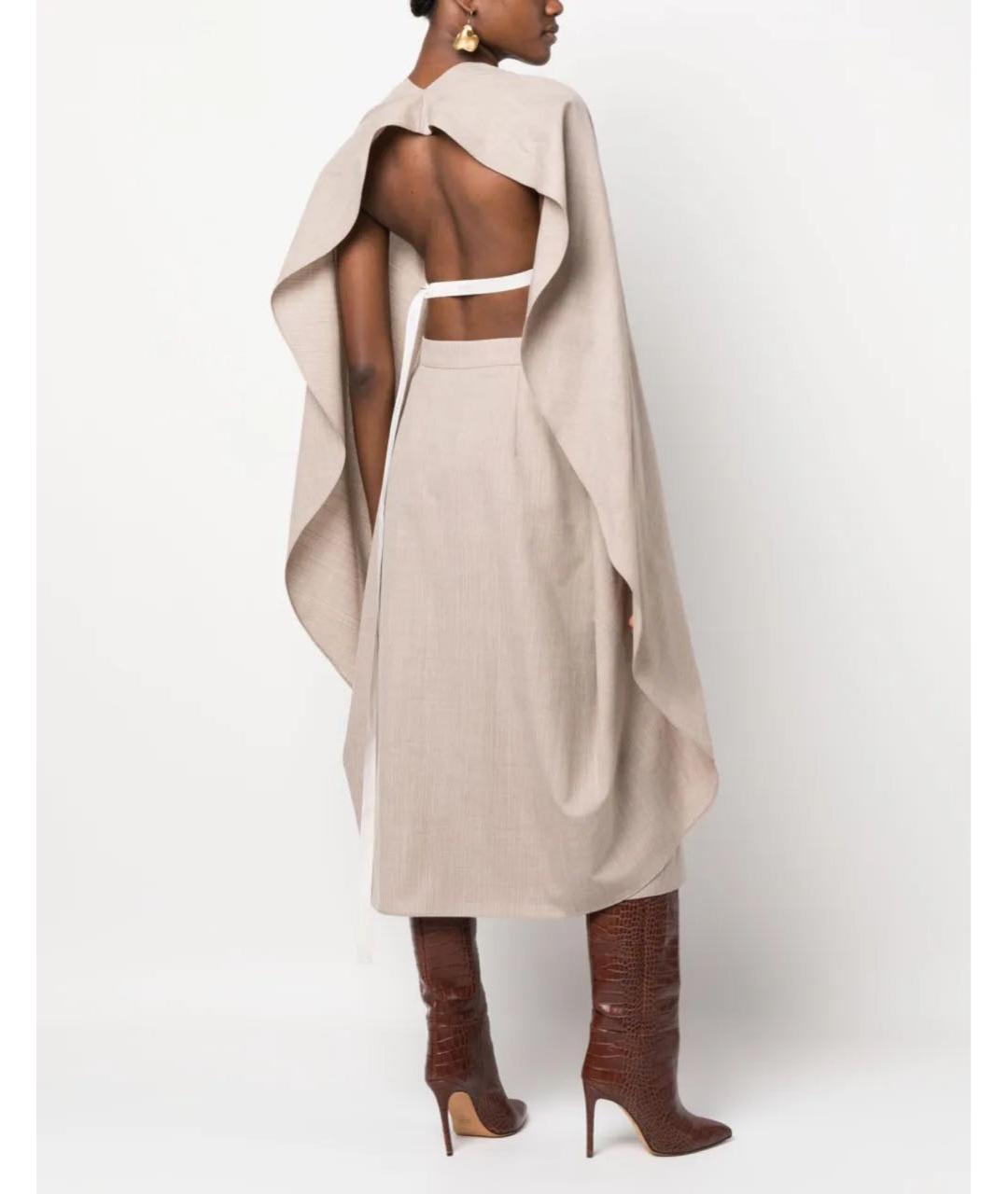FENDI Бежевое шерстяное платье, фото 7