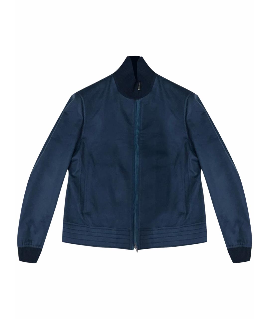 LORO PIANA Синяя шелковая куртка, фото 1