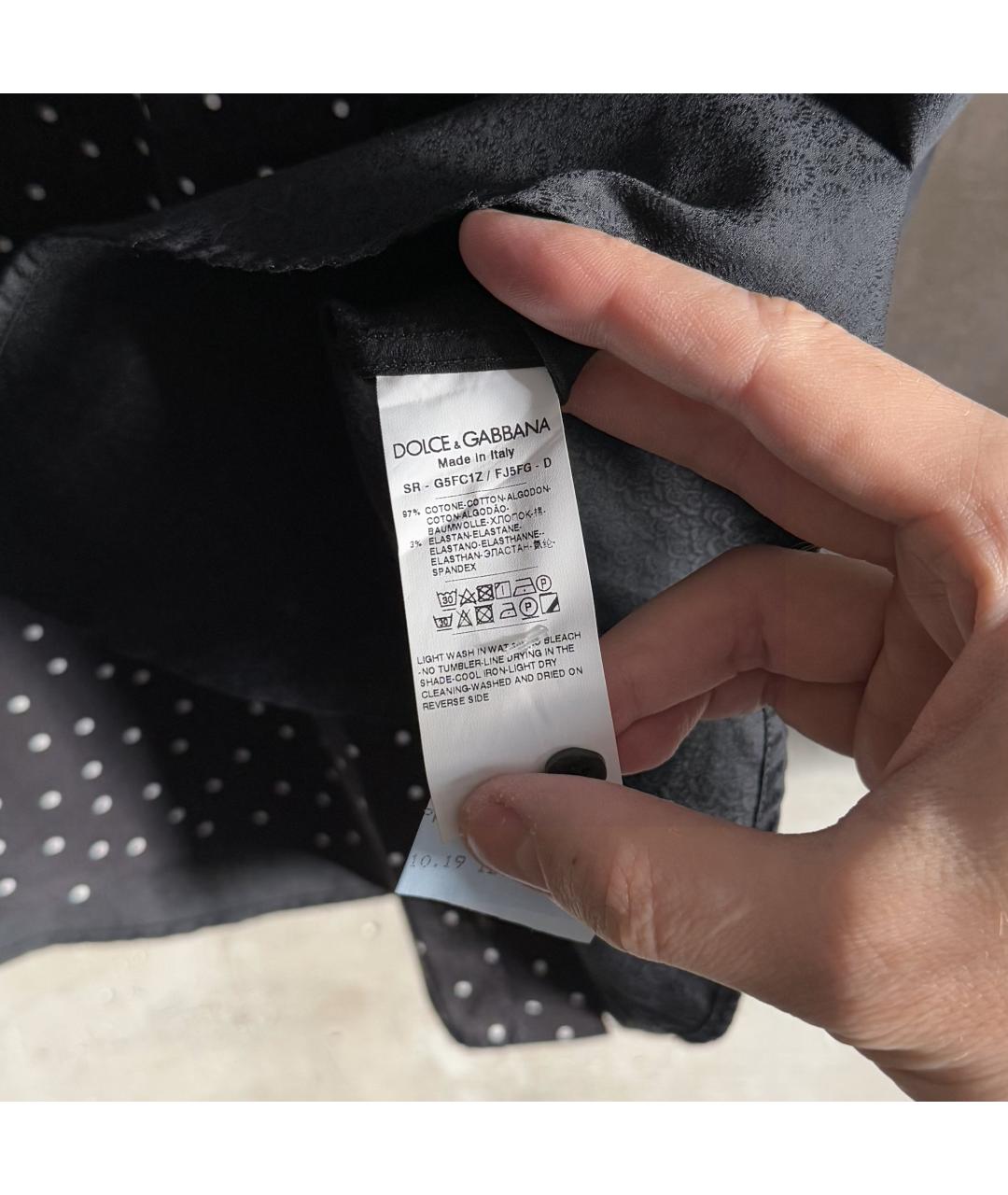 DOLCE&GABBANA Черная хлопковая кэжуал рубашка, фото 7