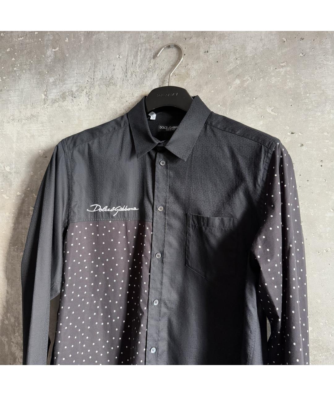 DOLCE&GABBANA Черная хлопковая кэжуал рубашка, фото 6