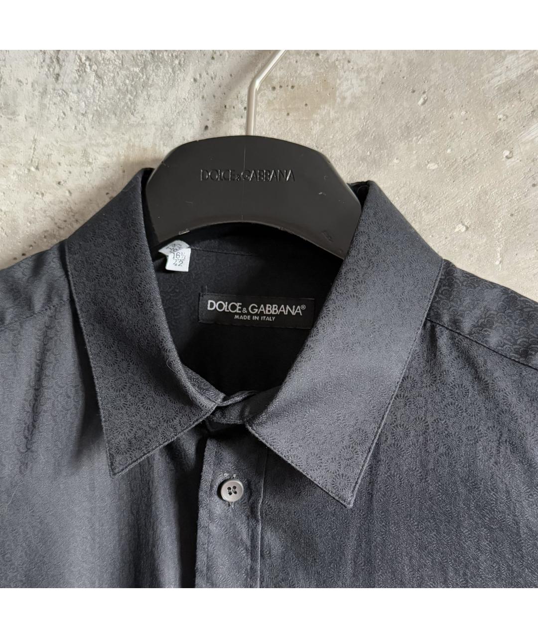 DOLCE&GABBANA Черная хлопковая кэжуал рубашка, фото 5