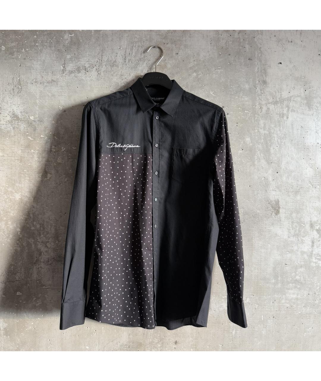 DOLCE&GABBANA Черная хлопковая кэжуал рубашка, фото 8