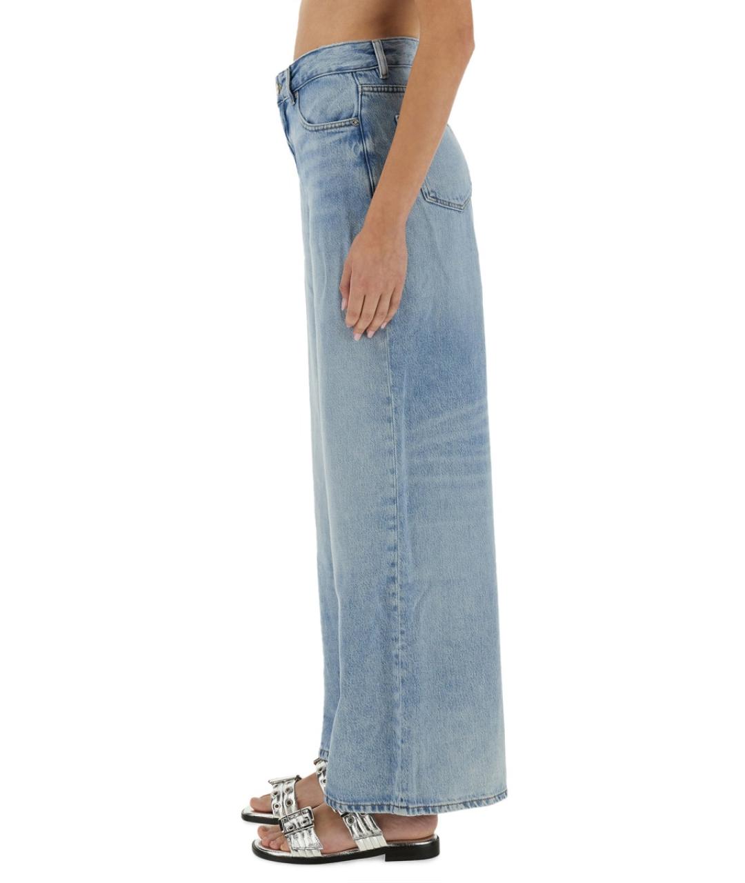 GANNI Синие хлопковые прямые джинсы, фото 5