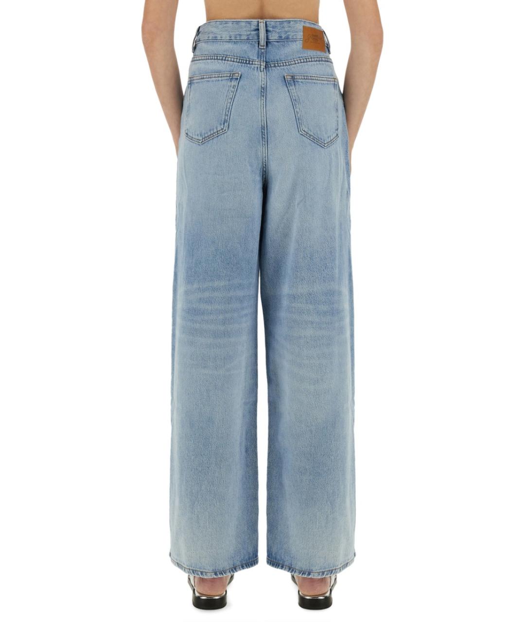 GANNI Синие хлопковые прямые джинсы, фото 4