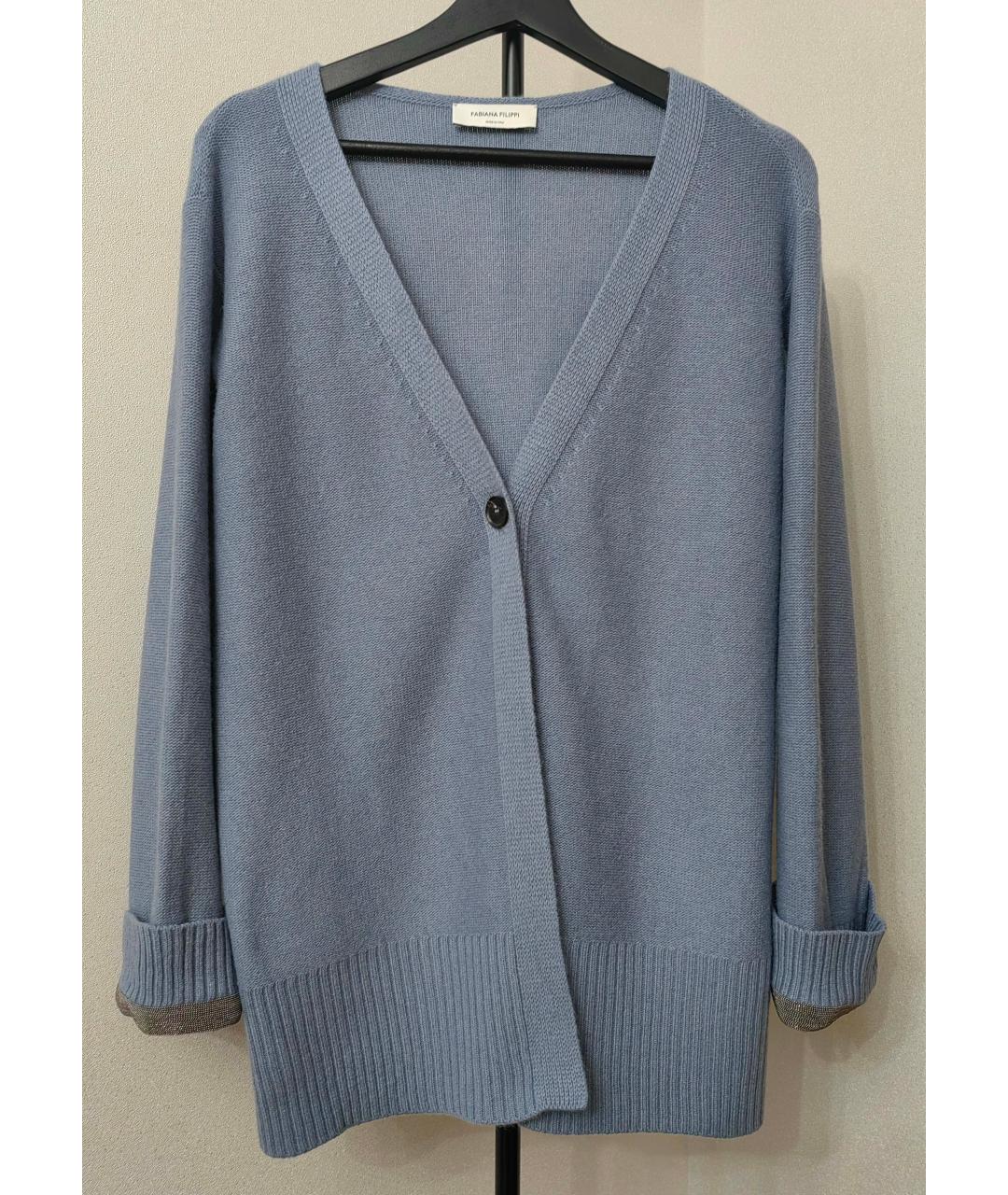 FABIANA FILIPPI Голубой кашемировый кардиган, фото 9