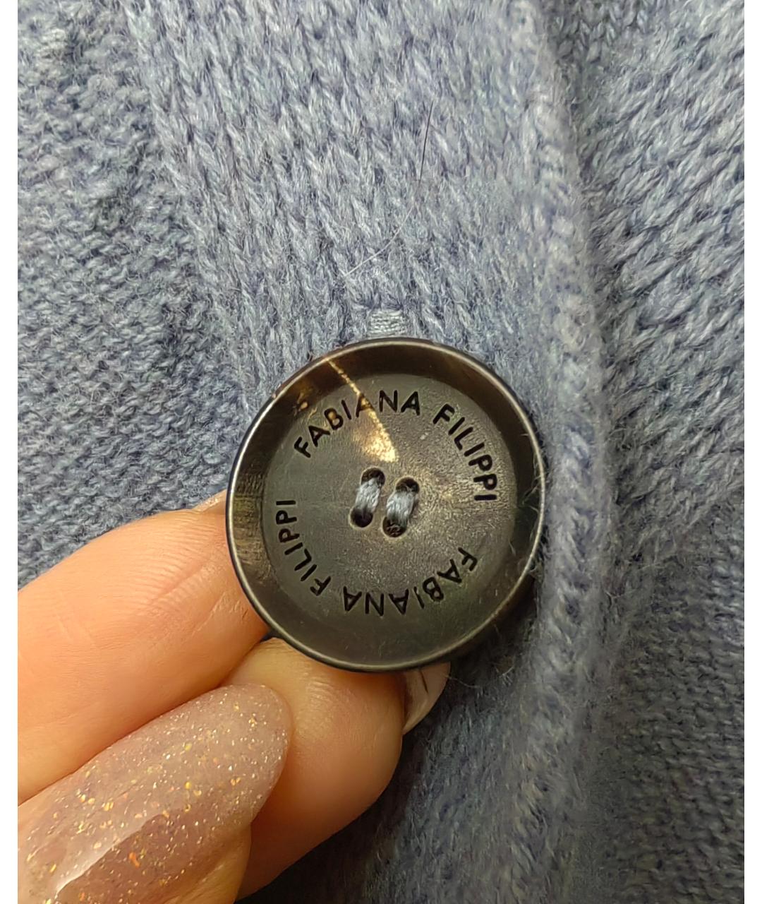 FABIANA FILIPPI Голубой кашемировый кардиган, фото 4