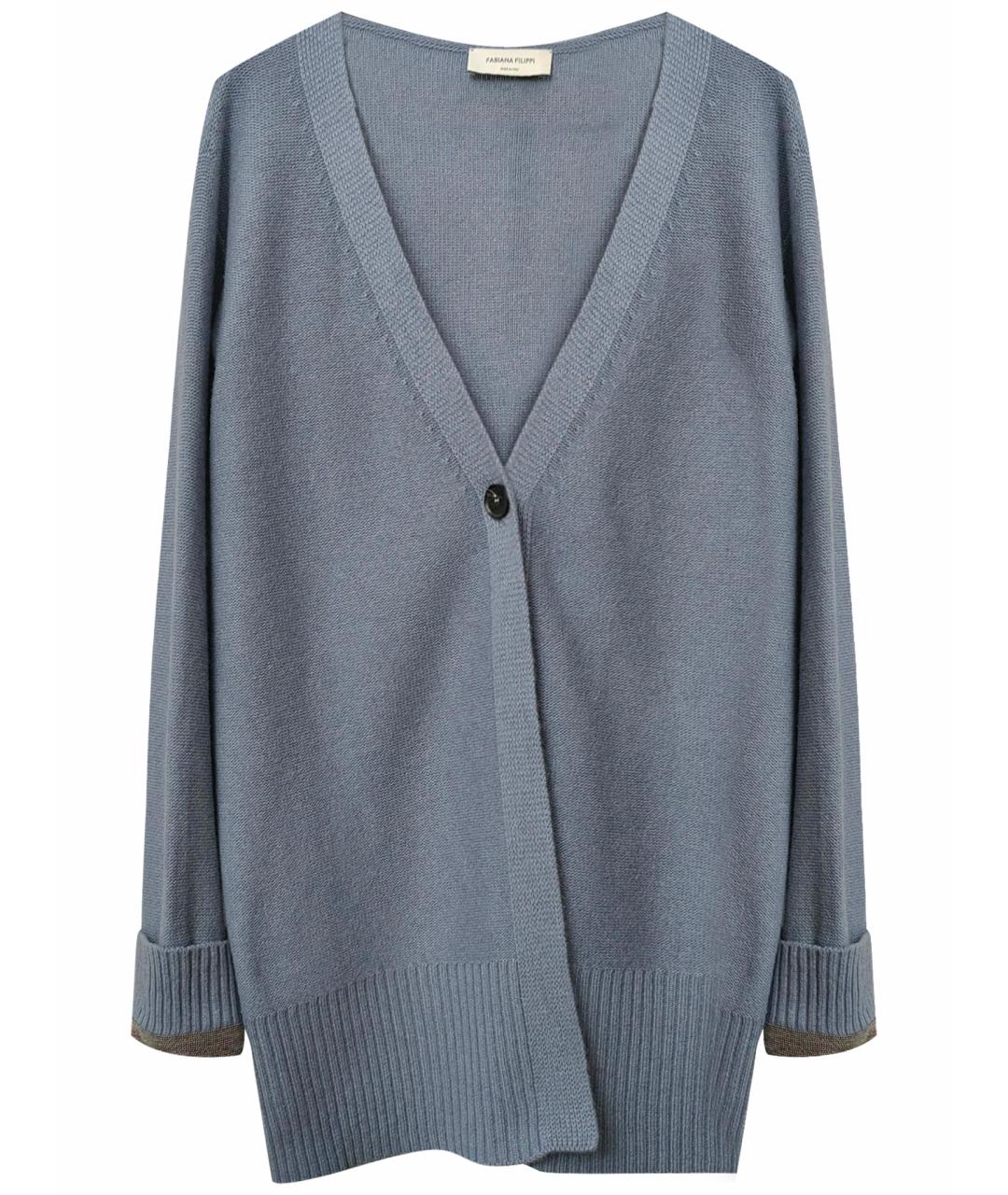 FABIANA FILIPPI Голубой кашемировый кардиган, фото 1